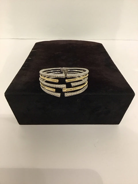 Yurman Style Willow Gold/Silver Cuff Bracelet