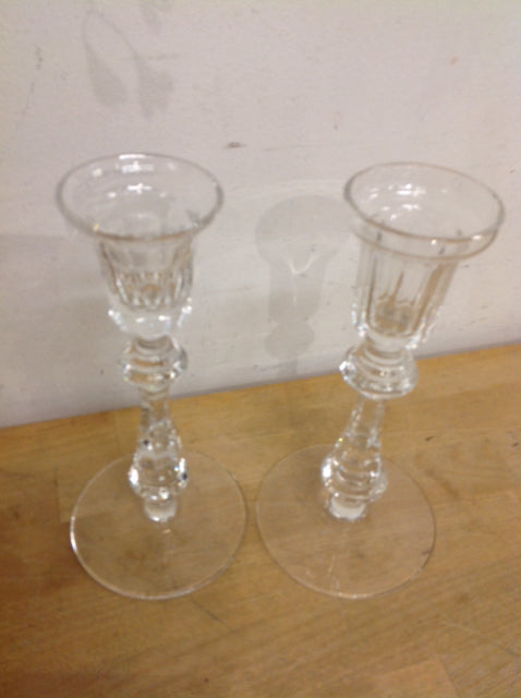Candle Holders - 8" Pair Of Waterford Crystal