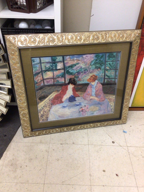 34 7/8" X 31" Barbara A Wood "Tea For Two " Framed Print