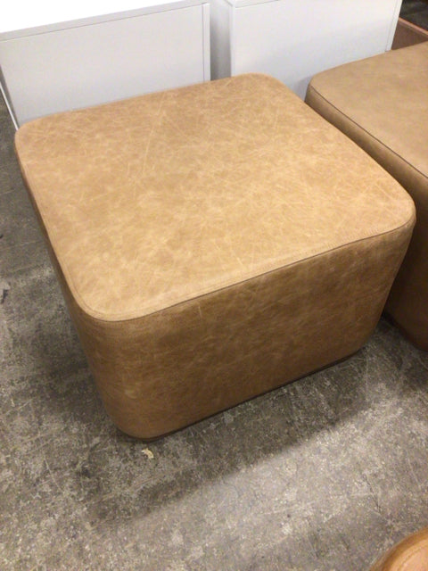 Square Leather Ottoman