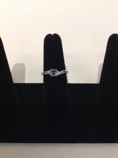 Silver Ring w/Round Tanzanite Stone