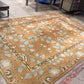 13'6" X 9'5"  Orange Floral Pattern Rug