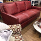 As-Is Massoud Red Leather High Back Sofa