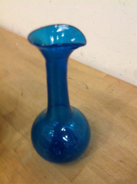 Vase- 9" Afghanistan Blue Glass