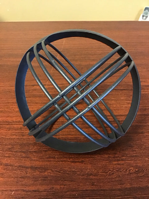 5" Black Metal Decorative Orb