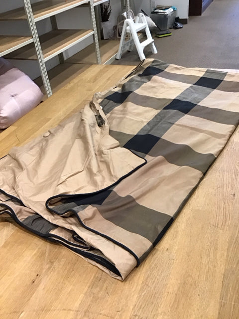 QUEEN Black/Brown Tan Satin Duvet Cover
