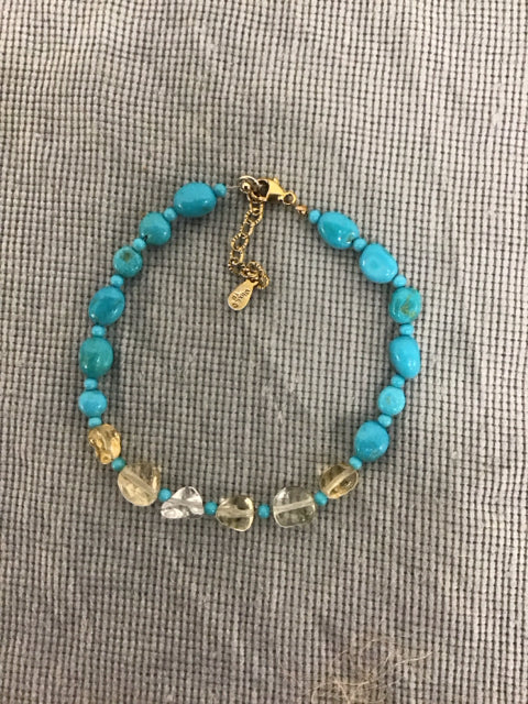Tuquoise & Glass Bead Bracelet
