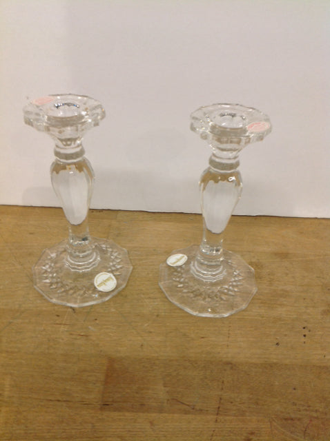 Pair Neiman Marcus Crystal Candle Holders
