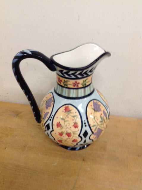 10" Painted Ceramic Pitcher