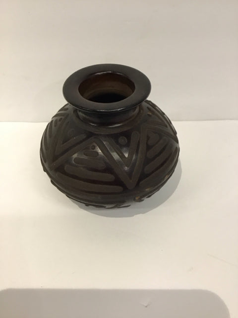5" Black Pottery Vase