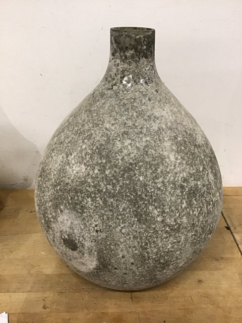 18" Gray Metallic Textured Glass Vase