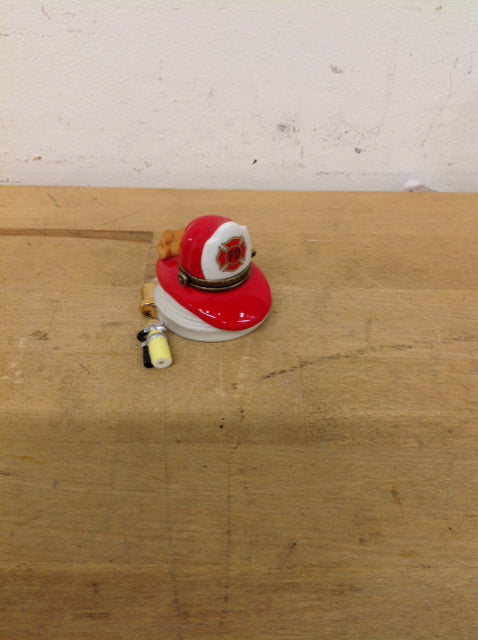 Fire Fighter's Hat w/Gloves Trinket Box