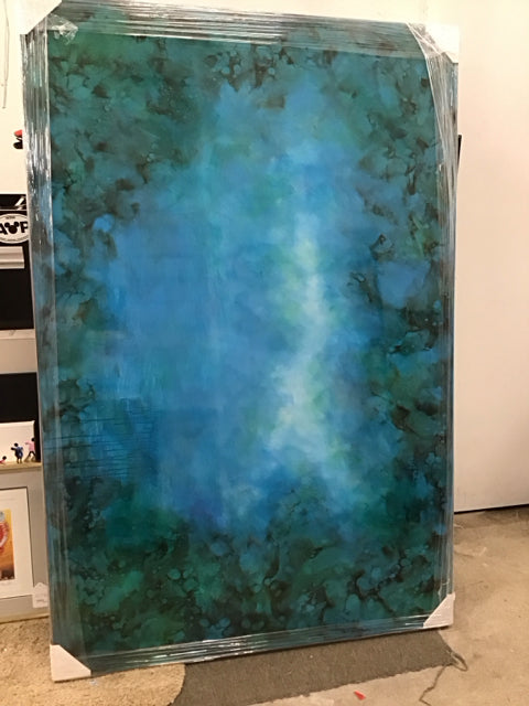 48x78 Blue/Green Abstract