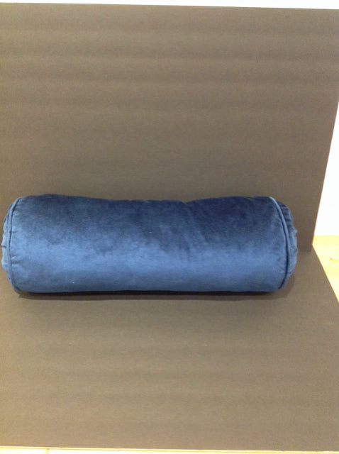 Blue Velour Bolster Pillow