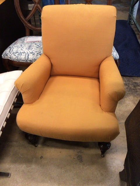 AS-IS Orange Fabric Arm Chair(Light Soil)