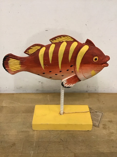 13" Mango Wood Sunfish Sculpture