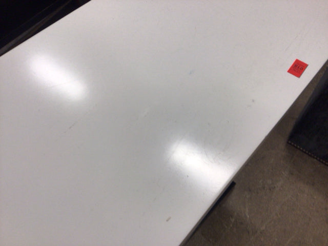 AS-IS 60" Uiversal Furniture White Silver Base Console Table