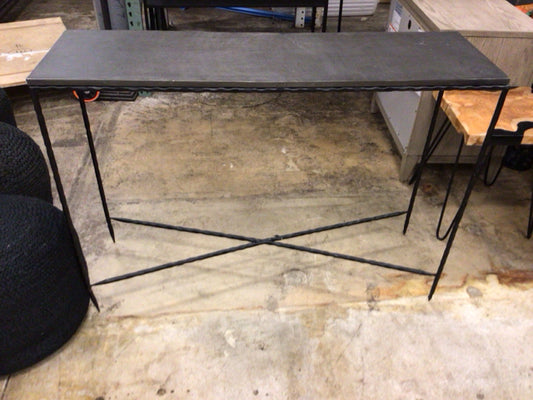 47 1/2" X 14 1/4" Metal Dark Grey Console Table