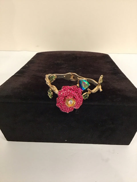 Betsy Johnson Gold Floral Cuff Bracelet