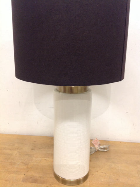 26" White & Gold Ceramic Lamp