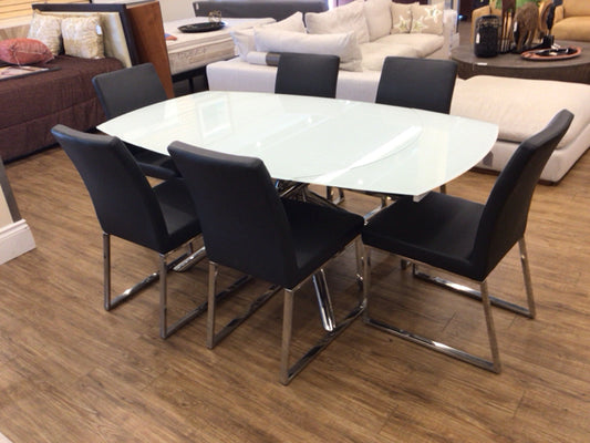 Set of 6 Modani Furniture Black & Chrome Dining Chairs