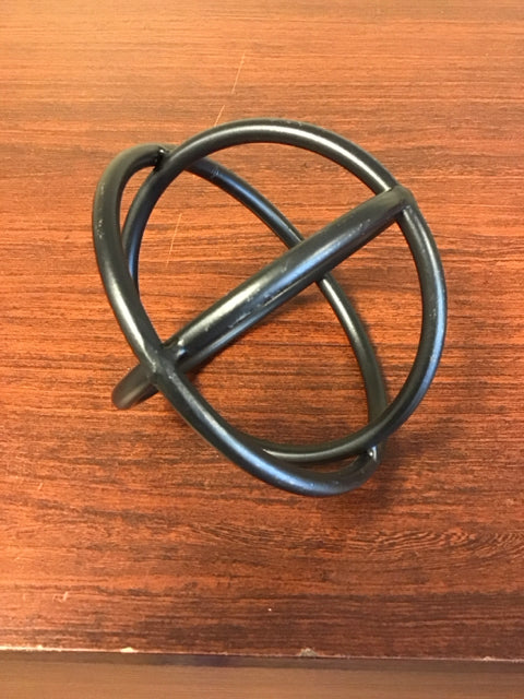 4" Black Metal Decorative Orb