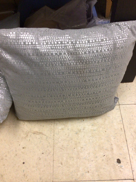 Silver Accent Light Blue Pillow
