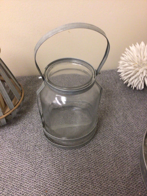 Metal And Glass Decorative Jar
