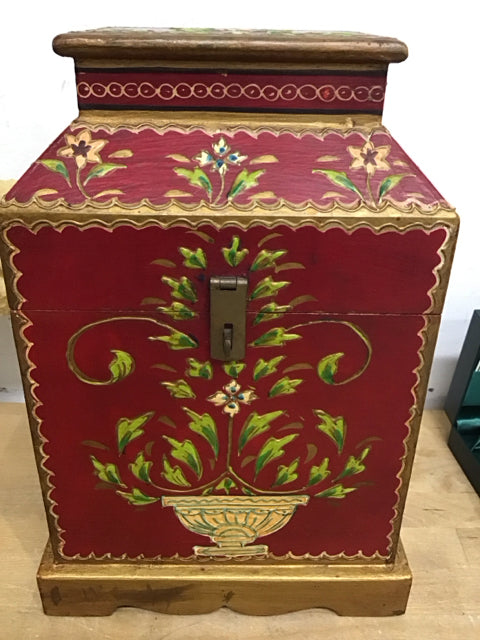 14"x9" Morrocan Style Red Painted Decorative Box