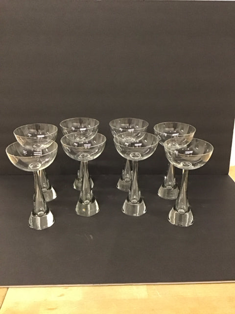 Set/8 "Flight" By Irice Champagne/Tall Sherbert Glasses