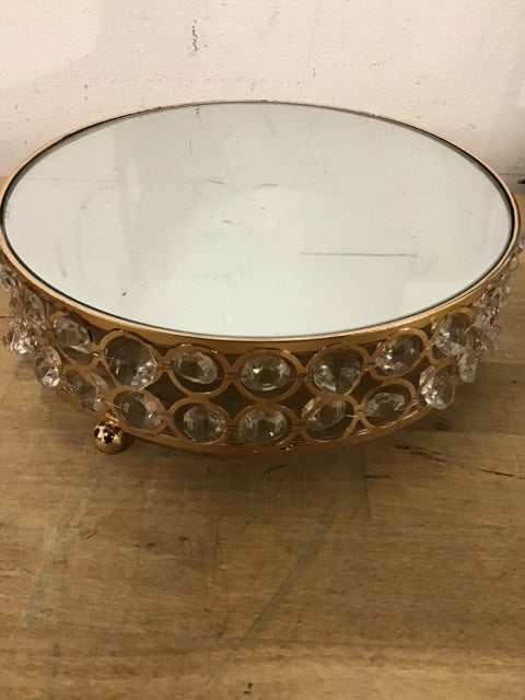 8"x2" Crystal & Goldtone Tray