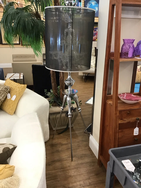 Candelabra Crystal Tripod Floor Lamp w/Shade