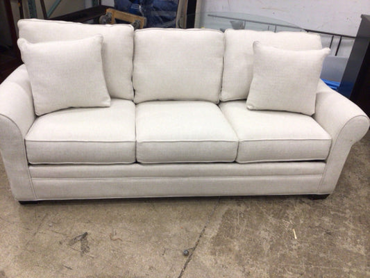White Fabric Three Seater Sleeper Sofa