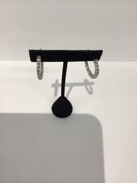 Tiffany Style Silver In/Out Small Hoop Earrings