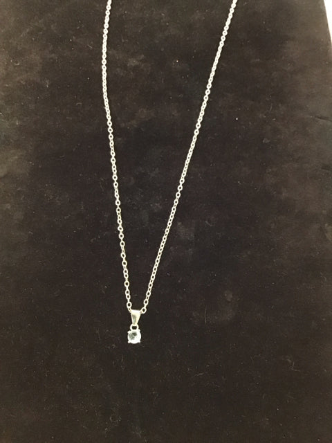 Silver EFFY Necklace w/Blue Crystal