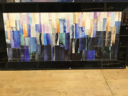 36.5 x 19" Abstract Art With Black Frame