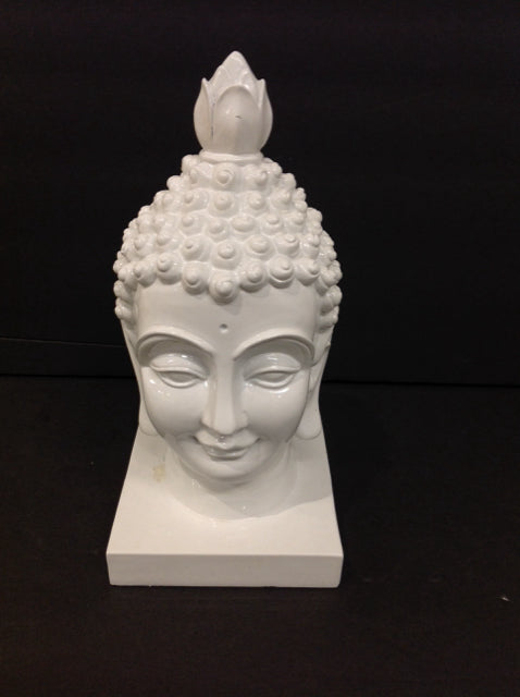 10" White Buddha Head w/Base
