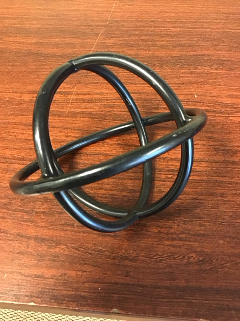 4" Black Metal Decorative Orb