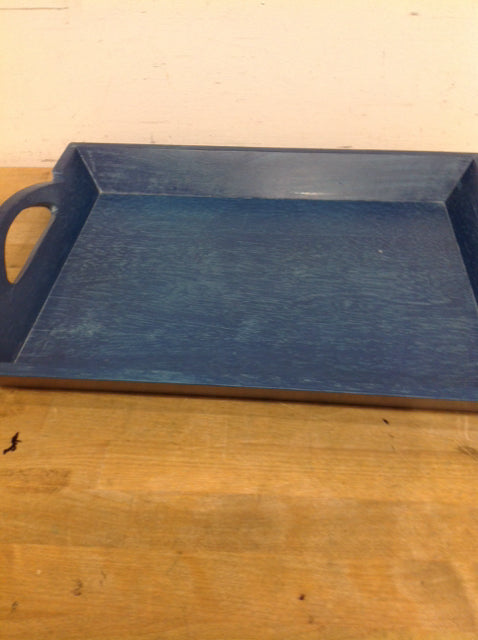 Tray- 18" Blue Wood