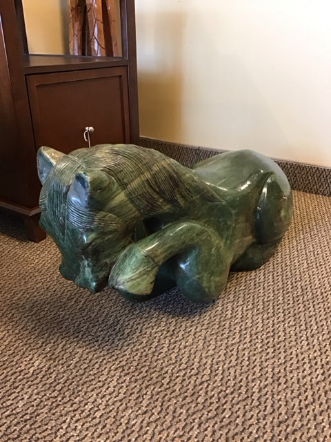 23"x14" Carved Malachite Horse