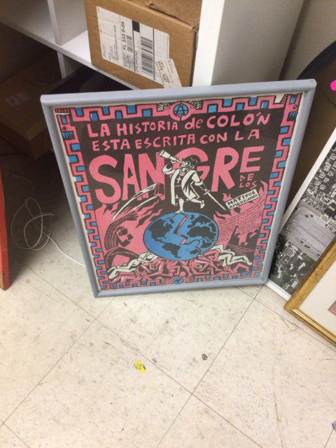 18 1/2" X 23" Grey Framed Poster Sangre Print