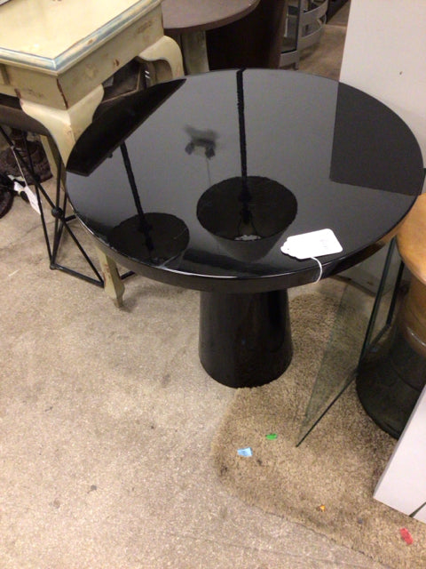 Round Black lacqured Custom End Table