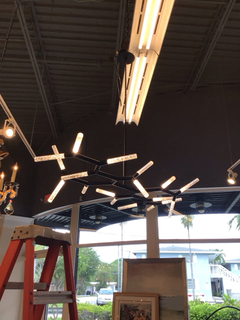 Modern Forms 18 Light Kryptonite Black Chandelier