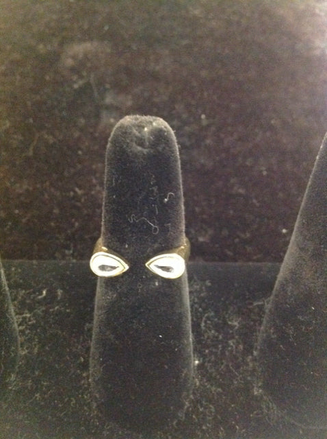 Sq Gold Ring w/Rhinestones