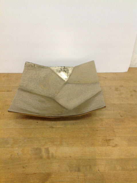 13" Square Hammered Gold Tray