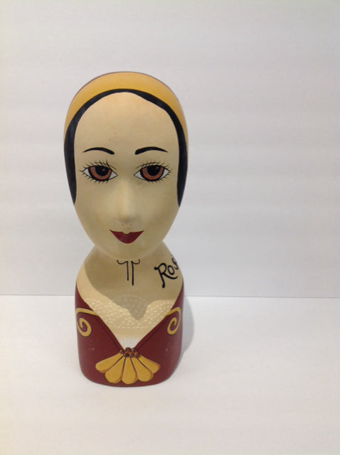 14" Ceramic Woman Millinery Head "Rosa"