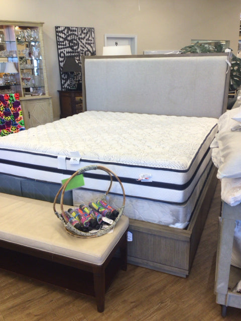 AS-IS City Home Wood Upholstered King Storage Bed(Stain On HB)
