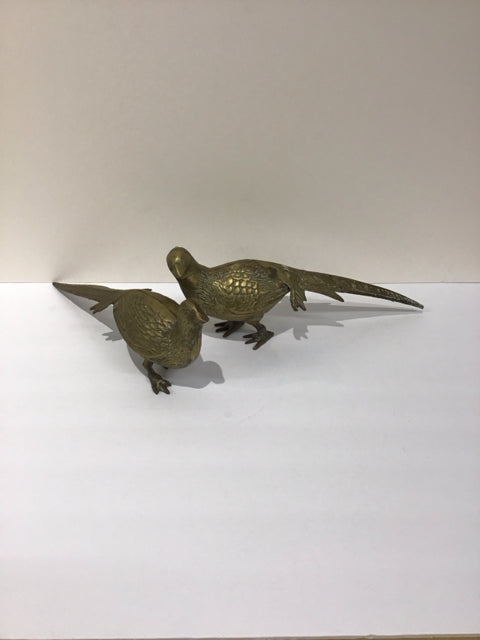 Pair of Male/Female Brass Pheasants
