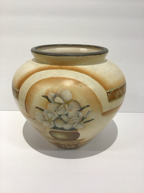9" Ceramic Vase w/Floral Decor