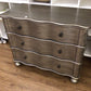 40" X 20" AS-IS Silver Three Drawer Wood Chest(Top Damage)